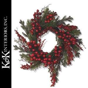  Christmas Wreaths 50065A Red Berry Pine Wreath Everything 