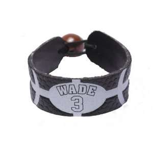 NBA Miami Heat Dwayne Wade Black and White Team Color Jersey Bracelet 